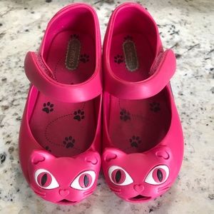 Mini Melisa cute hot pink cat face girl shoes